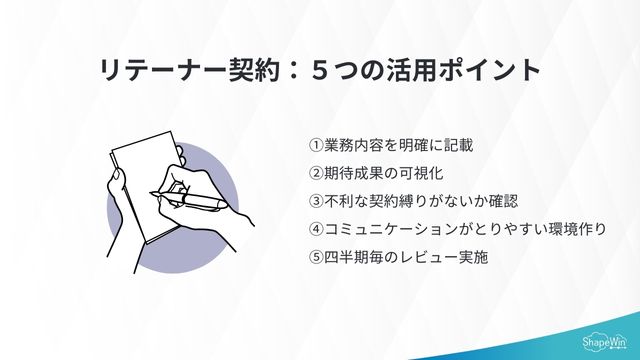 リテーナー契約の活用ポイント＿インフォグラッフィック